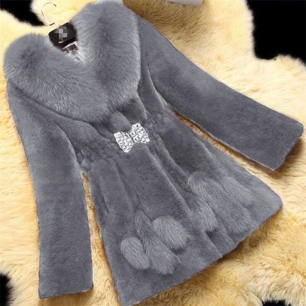 

women's fur faux coat winter women jacket female artificial s warm long fashion woman jackets outerwear 220927, Black