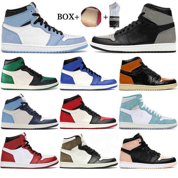 

with box 2022 mens basketball shoes 1s 1 light smoke bred toe green university blue unc shattered backboard outdoor sport sneakers size