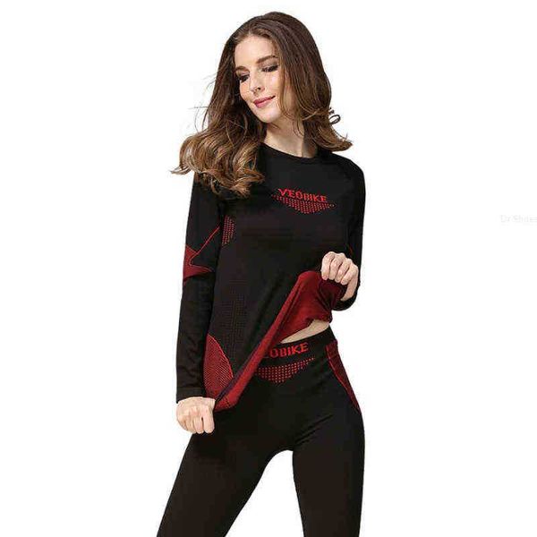 

2021 new bamboo fiber long johns winter women thermal underwear sets elastic seamless warm thermo underwear breathable tights h1111, Black;pink