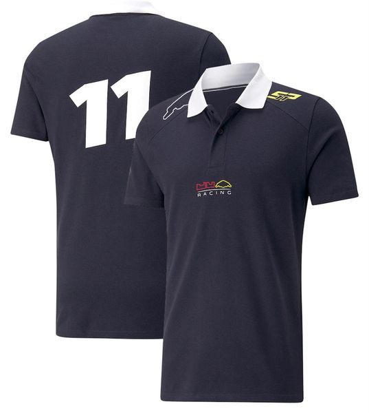 

f1 team uniform summer no. 11 lapel racing suit casual sports plus size polo shirt