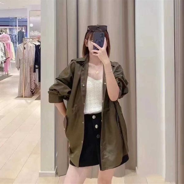 

trench coats winter 2022 women's trench coat long sleeve drawstring casual coat y2209, Tan;black