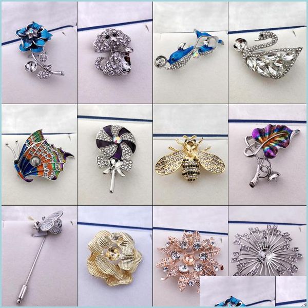

jewelry settings diy pearl brooch setting rhinestone for women jewelry settings fashion accessories 12 styles pins christmas drop del dhlhd, Slivery;crystal