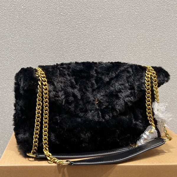 

hairy envelope bag chain luxury designer brand fashion shoulder bags handbags women letter purse phone bag wallet metallic lady