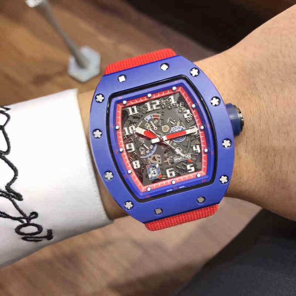 

watches wristwatch luxury richa milles designer ceramic hollow out men's automatic mechanical watch luminous calendar fashion tape pers, Slivery;brown