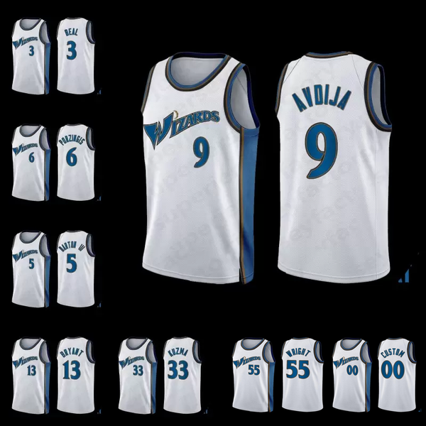 

2022- 2023 city jersey 3 bradley beal washingtons kyle kuzma wizard new basketball jerseys kristaps porzingis caldwell-pope deni avdija rui, Black;red