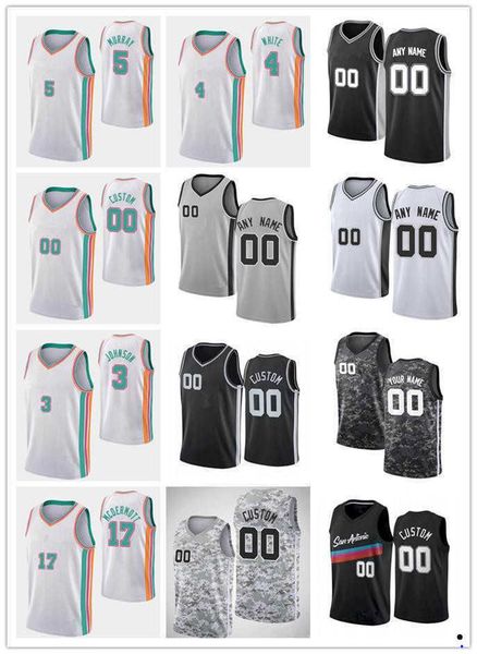 

75th custom jersey san antonio''spurs''men women youth 1 lonnie walker iv 15 joe wieskamp 30 thaddeus young 31 keita bat, Black;red