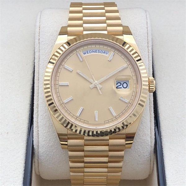 

with box papers high-quality watch 40mm 18k yellow gold movement automatic mens gd bracelet men's watche, Slivery;golden