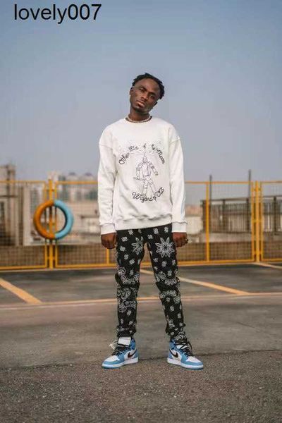 

dsigner men's jeans amirs cashew flower print used men's jeans loose, Blue