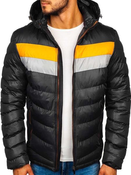 

men's jackets men's winter thickened fashion douborblock hooded cotton jacket t220926, Black;brown