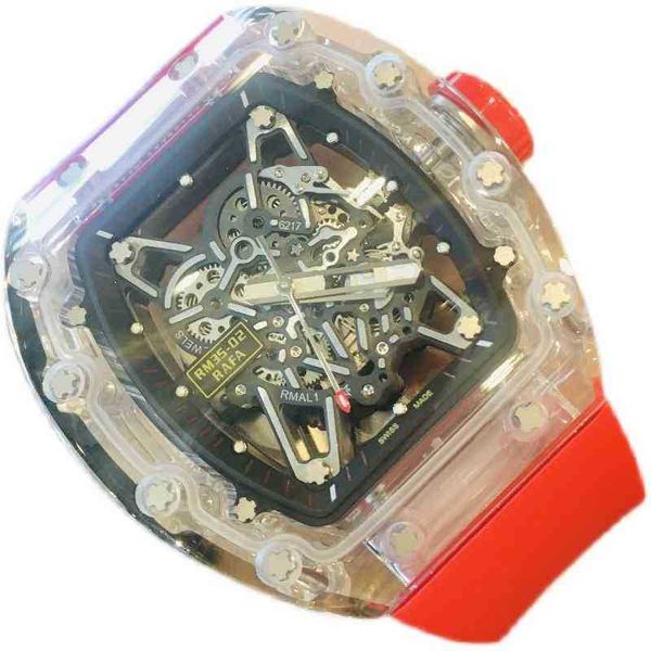 

watches wristwatch luxury richa milles designer transparent men's and women's automatic mechanical watch hollowed out personalized, Slivery;brown