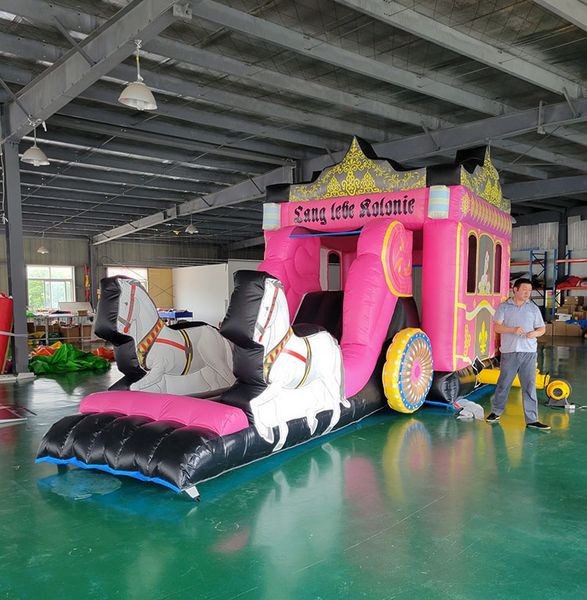 

outdoor games & activities popular children's inflatable carriage castle entertainment toys