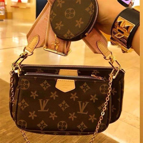 

2022 shoulder bags 3pcs set women classic luxury designer handbag clutch tote messenger shopping purse m44840