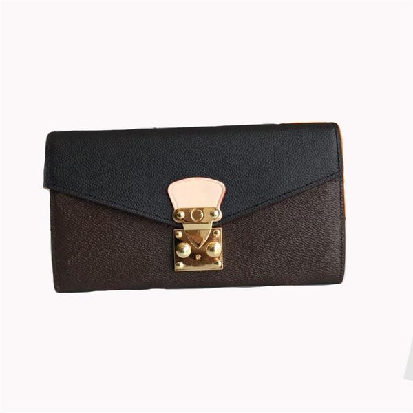 

luxurys designers purses woman fashion clutch wallets logo s-shaped lock classic pallas wallet card holder purse with box dust bag337v, Red;black