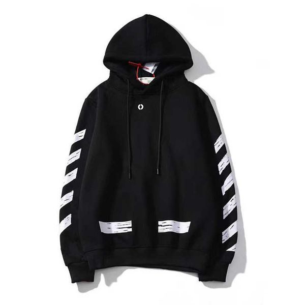

classic men's luxury sweatshirts brand offs pullover hoodies women sweater men arrow letter print black white hoodie trend sweatshirt