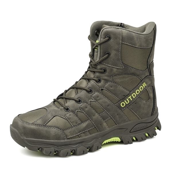 

boots tactical military men special force desert combat army outdoor male hunting hiking ankle winter work shoes 220928, Black