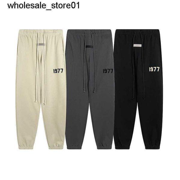 

men's designer pants winter new flocking essential fashion terry thin casual trousers for men women, Black