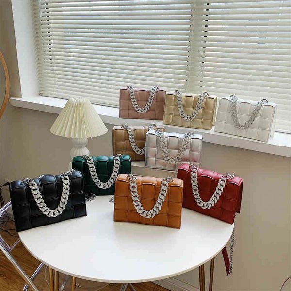 

luxurys handbags women's bags fashion woven small square bag chain diagonal cross bag portable lady