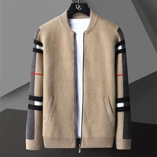 

men's sweaters england style pocket men zipped jacket cardigan fashion brand fall winter designer cardigan plus size spliced color knit, White;black