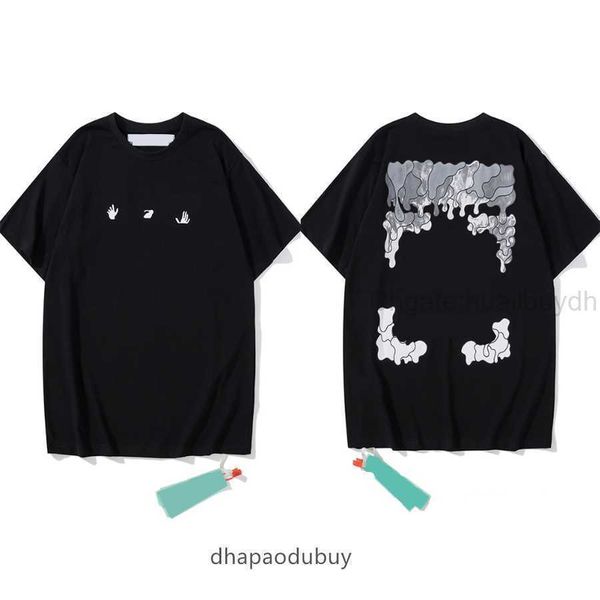 

coat coat men's off t-shirts offs yellow warning strip printing student couple loose short sleeve t-shirt printed letter x back new des, White;black