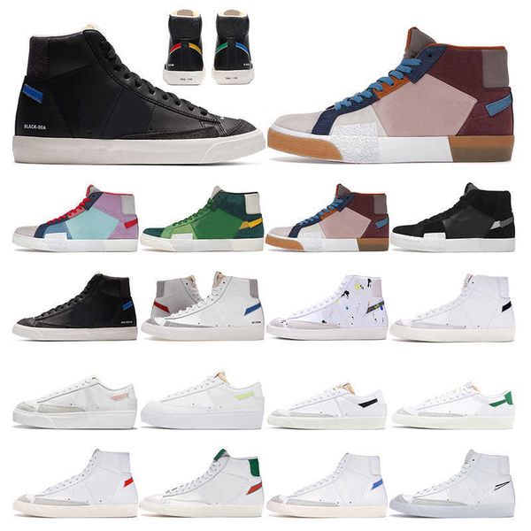 

blazer mid 77 vintage mens shoes women white black mosaic brown green grey snakeskin habanero red paint splatter sport sneakers trainers