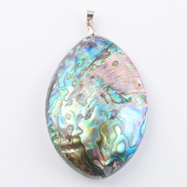 

fashion women men jewelry single side drop pendant colorful natural abalone shell pearl charm beads gift n3429, Silver