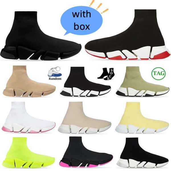 

2022 casual shoes autumn boots paris second generation sock shoes womens elastic cloth flat heel thick sole with high ankle boot socks booti