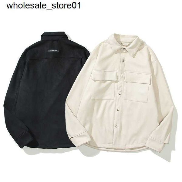 

new men's casual shirts designer fashion brand streetwear shirt coat, White;black