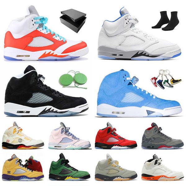 

2022 bred patent mens trainers 5 5s basketball shoes jumpman prfc racer blue jade horizon green bean unc men sneakers sports hyper royal jor, Black