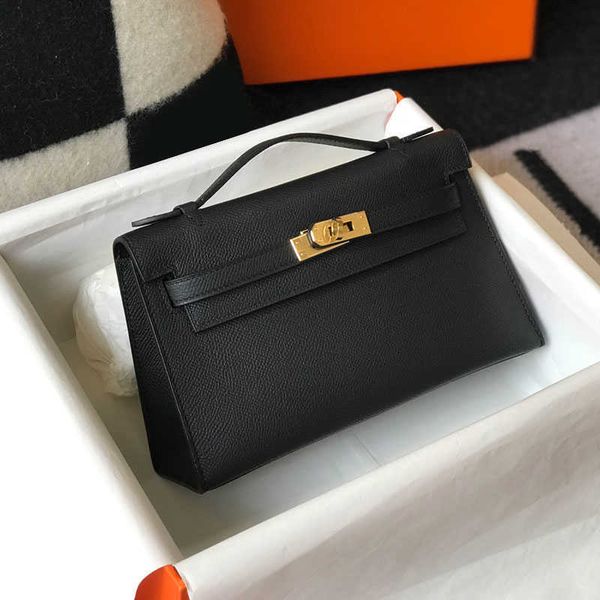 

mini pouchette handbags tote bag epsom leather gold hardware detachable chain solid color handbag purse women crossbody bags clutch wallets
