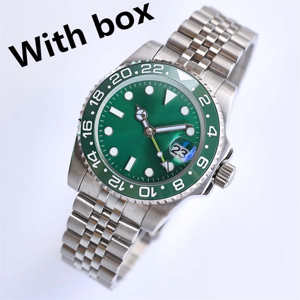 

movement mens watches 41mm automatic mechanical watch full stainless steel sliding clasp blue black ceramic sapphire wristwatches super lumi, Slivery;brown