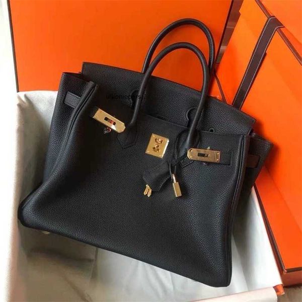

family designer herms birkin''s bags h women's 2022 new fashion leather large capacity litchi pattern togo cowhide handbag 30