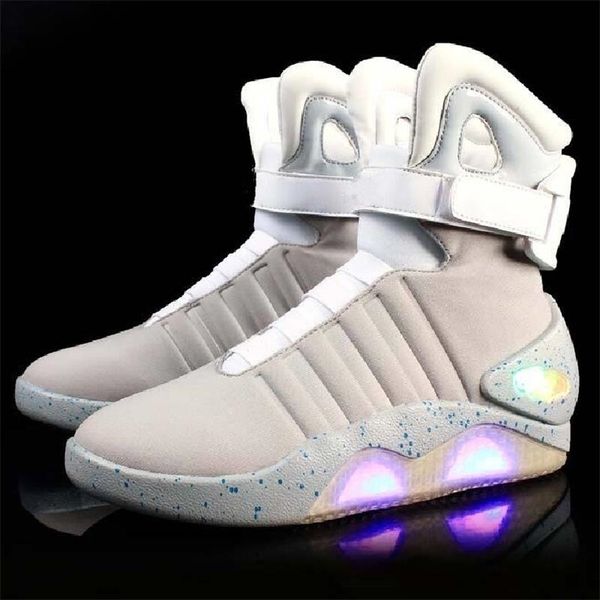 

boots unclejerry led for men women usb rechargeable glowing shoes man winter party cool soldier 220926, Black