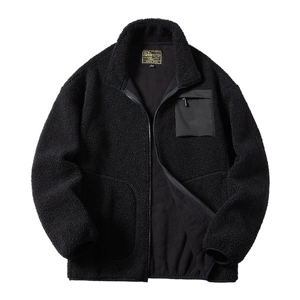 

mens down parkas cashmere coat mens cotton with and thick teddy scratch sweater jacket 220928, Black