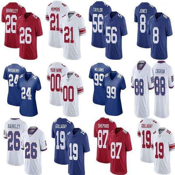 

college wear 19 kenny golladay 8 daniel jones football jersey custom men women youth 26 saquon barkley sterling shepard 99 leonard williams, Black