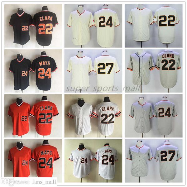 

man women youth mitchell and ness baseball jersey vintage 22 will clark 24 willie mays 25 barry bonds 27 juan marichal jerseys retro 1962, Blue;black