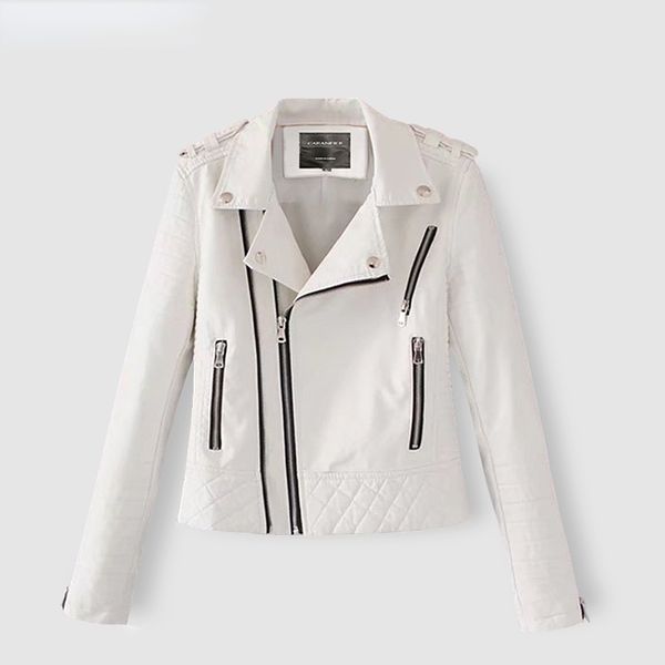 

women's leather faux leather women s jacket leather jacket winter 220928, Black