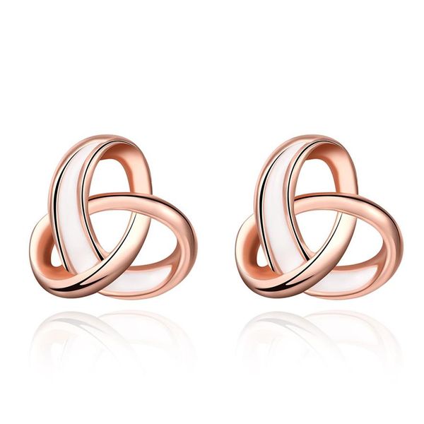 

fishionable stud earrings cross knot pattern imitation rose gold plated earring novel designed jewelry for female anniversary gift240u, Golden;silver