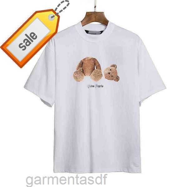 

men's t-shirts angel t-shirts palm trendy decapitated teddy bear print t-shirt loose men's and women's wear letter short slee, White;black