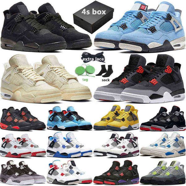 

box 4s with black cat basketball shoes university blue infrared sail cool grey cactus mens trainer