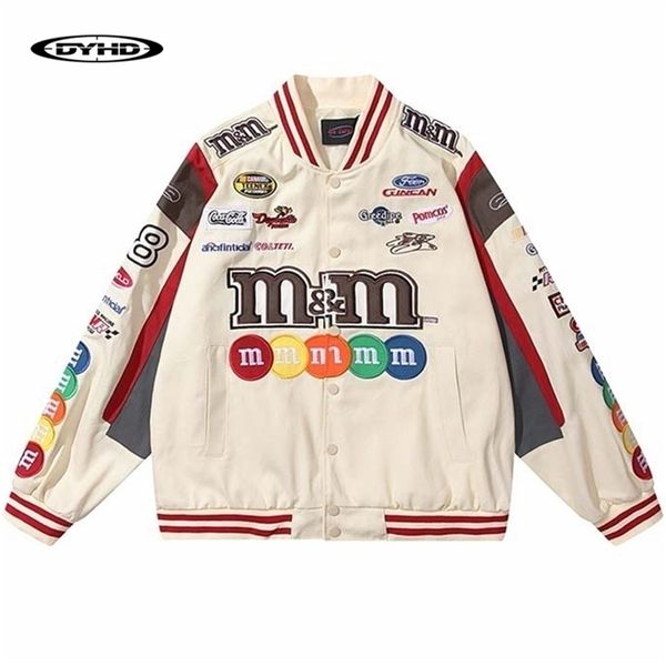 

men's jackets mens racing letter embroidery loose racer winter streetwear fashion casual varsity baseball 220928, Black;brown