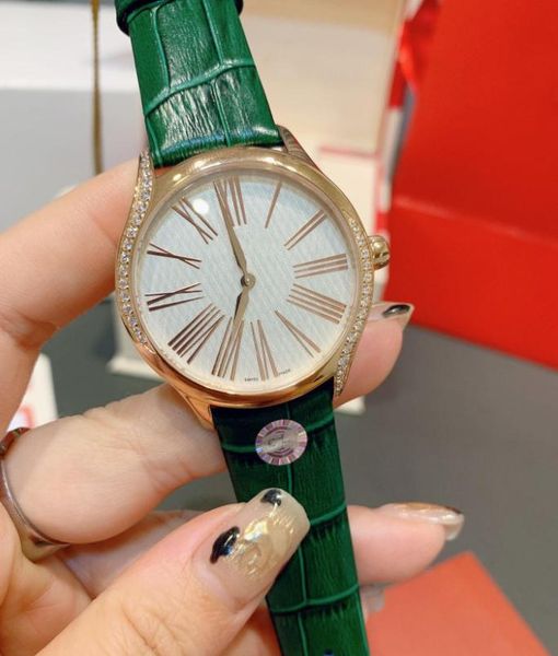 

u1 fashion high-end quality design women's watch malachite 36mm roman numerals japanese vk superquartz movement fashionable and noble w, Slivery;brown