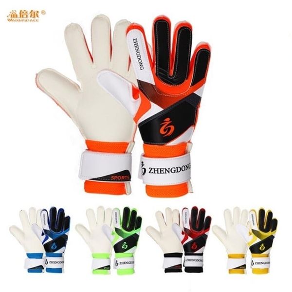 

sports gloves football fans pro training competition goalkeeper nonslip foaming pu latex soccer children goalie 220926, Black