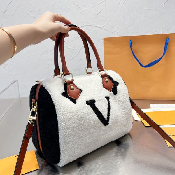 

men women lamb wool pillow handbags cashmere totes shoulder bags real leather bags down jacket bag chest wallet