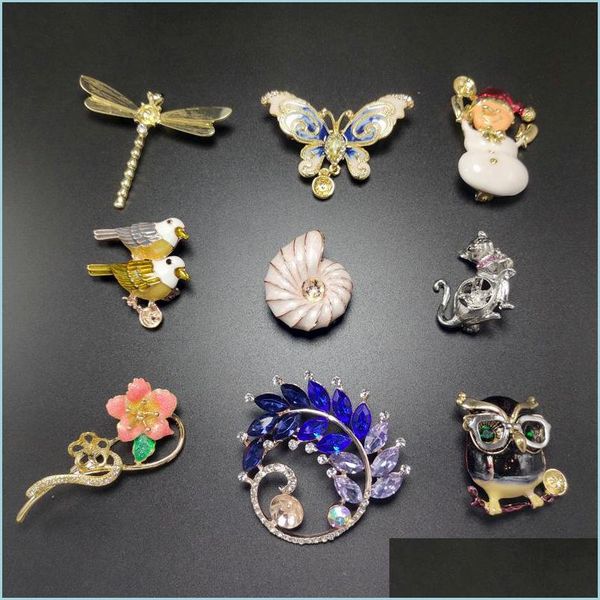 

jewelry settings wholesale pearl brooch setting gold for women rhinestone jewelry fashion accessories diy pins christmas gift 14 drop dh9am, Slivery;crystal