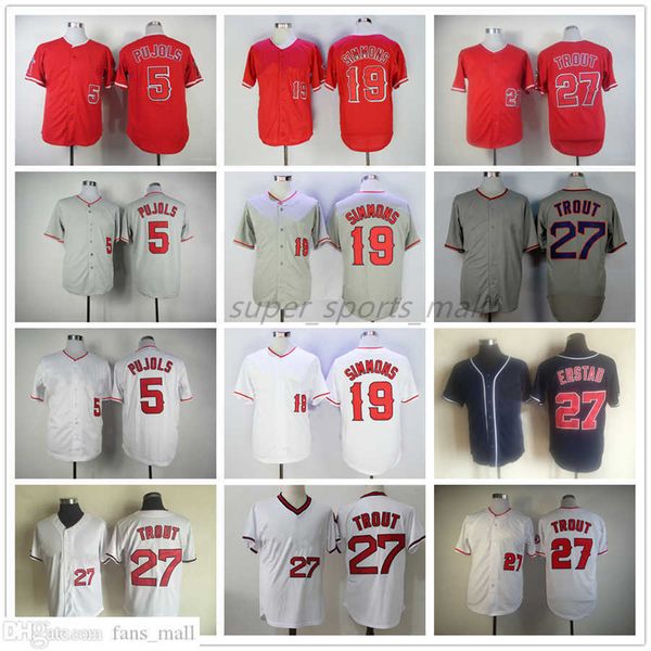 

man women youth mitchell and ness baseball jersey vintage 5 albert pujols 19 andrelton simmons 27 erstad throwback 29 rod carew 30 nolan rya, Blue;black