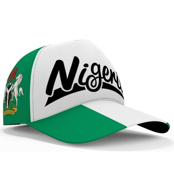 

ball caps nigeria baseball cap 3d custom made name team ng hat nga country travel federal nigerian nation republic flag headgear 220928, Blue;gray