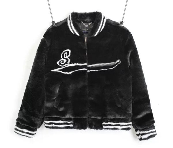 

autumn winter men's jackets outerwear coats 20ss new mens fur coat hip hop street fashion faux fur jacket laser cutting letters chest c, Black;brown