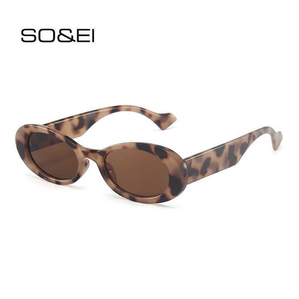 

so ei ins popular fashion small oval sunglasses women vintage leopard jelly color eyewear men trending sun glasses shades uv400 0928, White;black