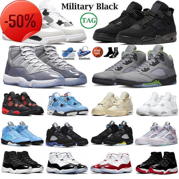 

4s 5s 11s basketball shoes for men women jordens 4 military black cat sail red thunder white oreo 5unc recer blue 11 cool grey bred concord