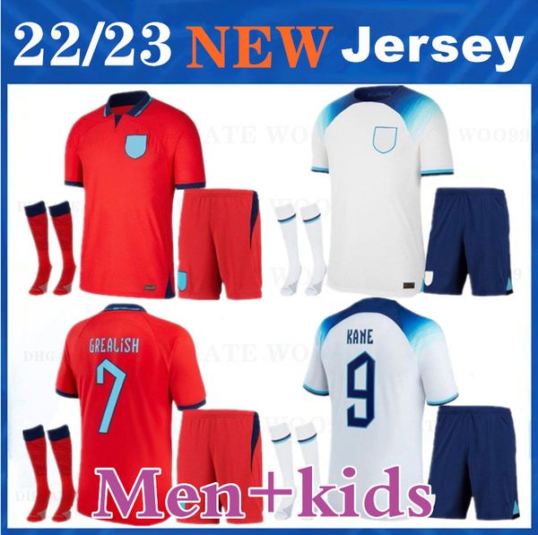 

2022 world cup mead soccer jersey kane sterling rashford sancho grealish mount foden saka 22 23 englands football shirt women men kids kit s, Black;yellow